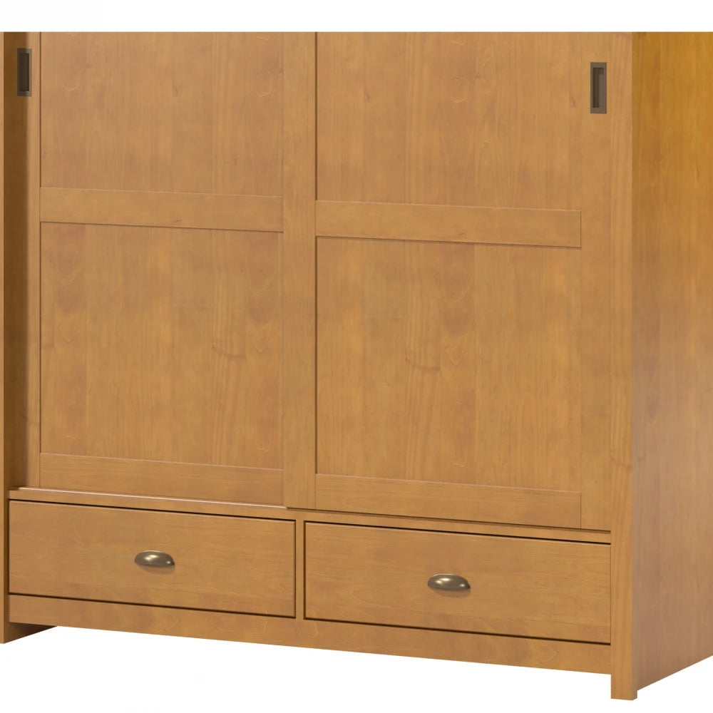 Ropero 2 puertas corredizas 2 cajones Madera maciza Linea Colonial