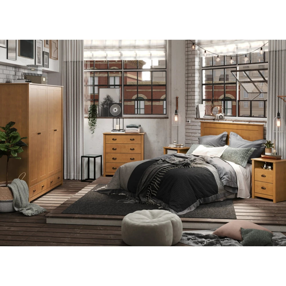 Ropero 2 puertas corredizas 2 cajones Madera maciza Linea Colonial