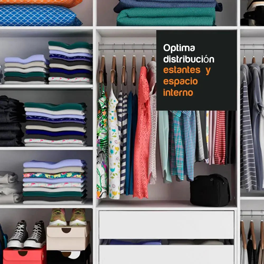 Ropero Matrimonial 100% MDF Zurique 231cm Puertas Corredizas - XC1063D8