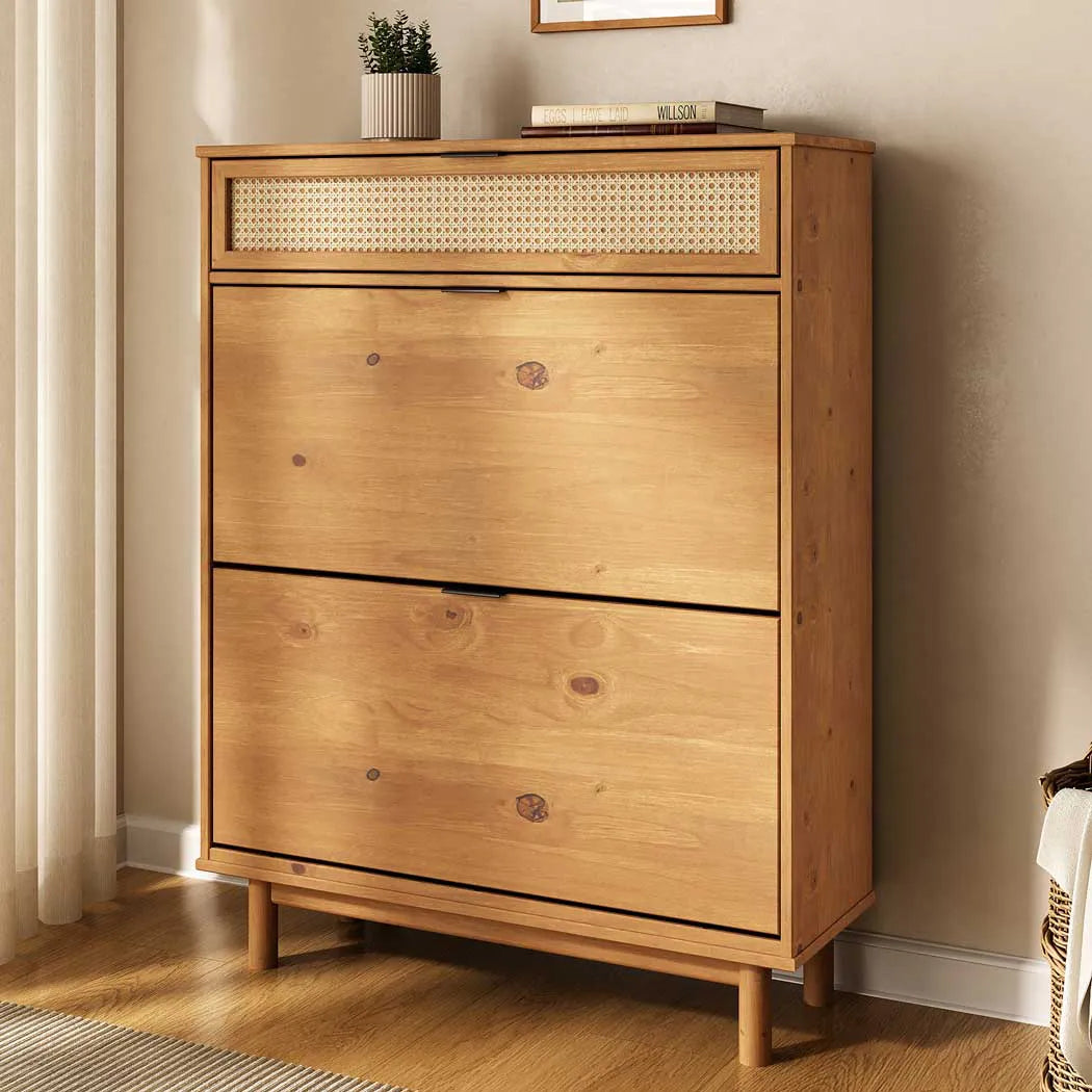 Zapatera Rattan Semira - Madera Maciza