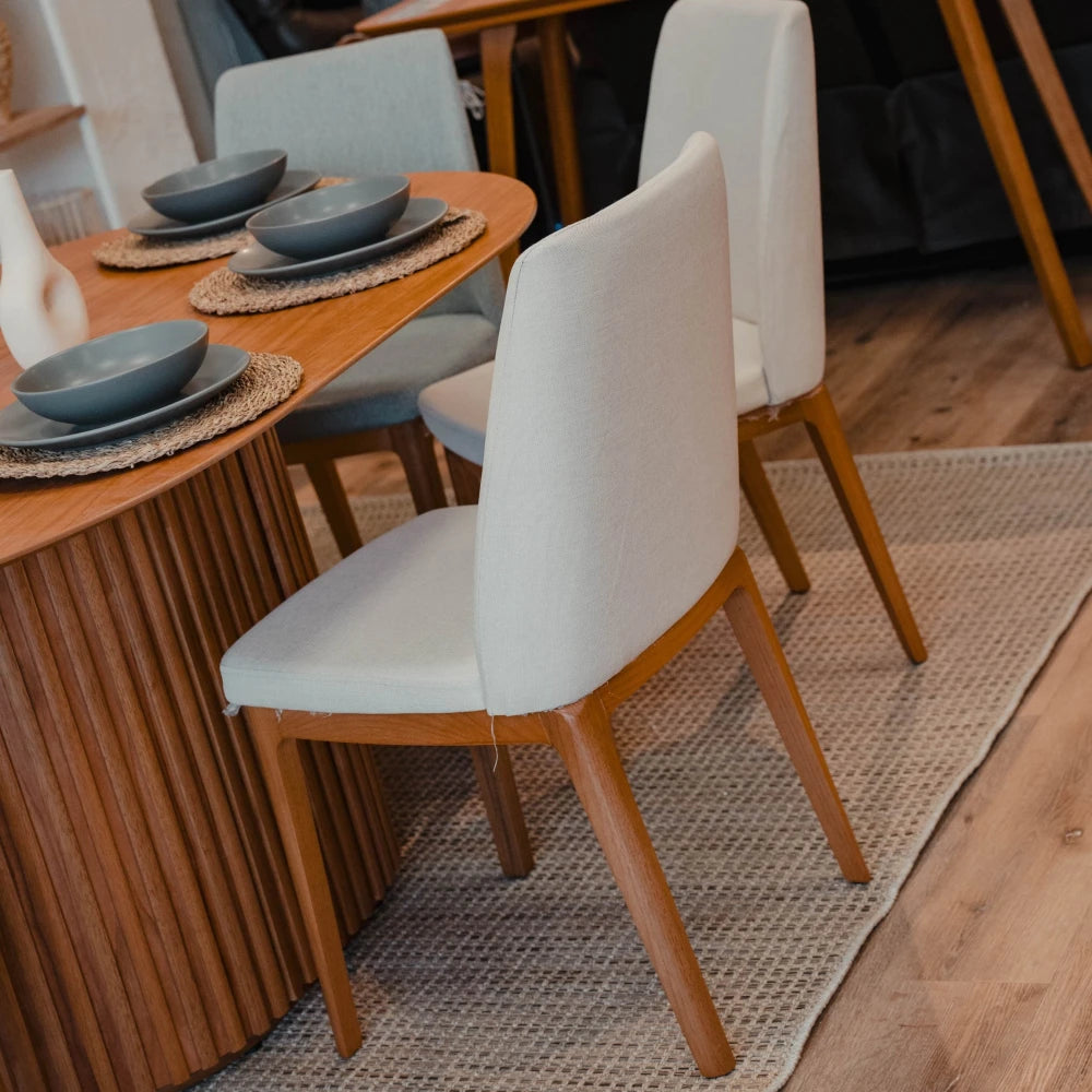 Silla de comedor madera maciza - Línea Manhattan - Lino