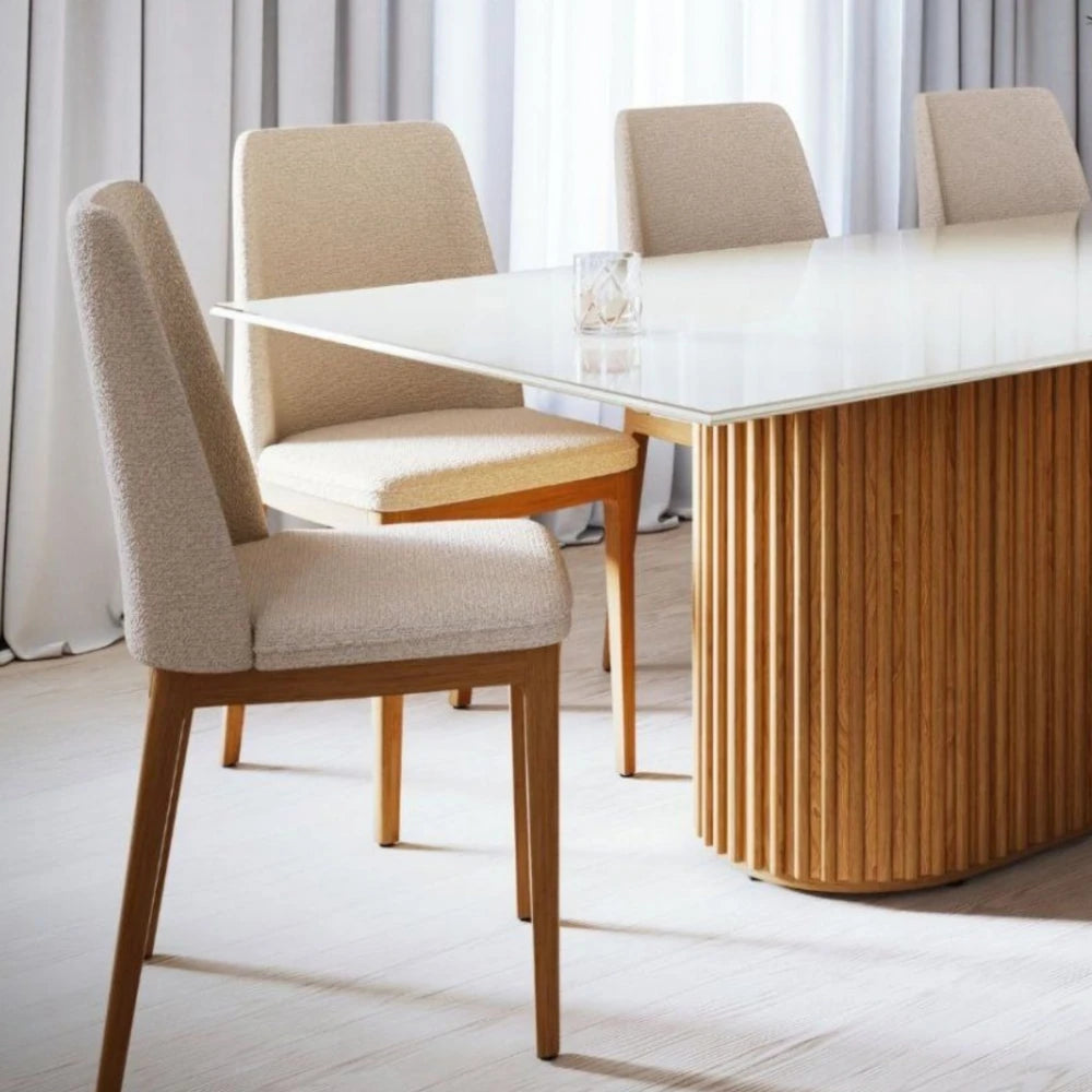 Silla de comedor madera maciza - Línea Manhattan - Lino