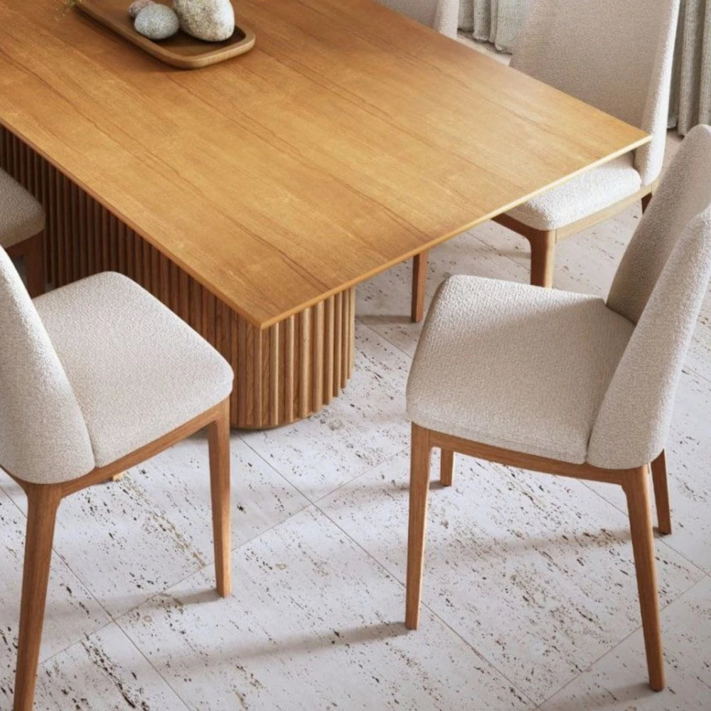 Silla de comedor madera maciza - Línea Manhattan - Lino