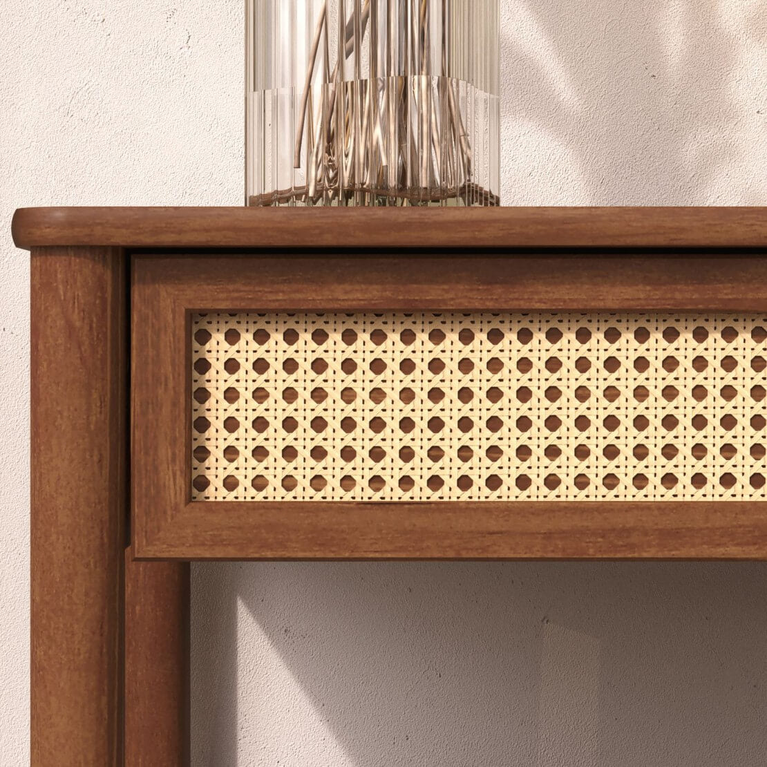 Mesa de luz Semira Ratan - Madera Maciza
