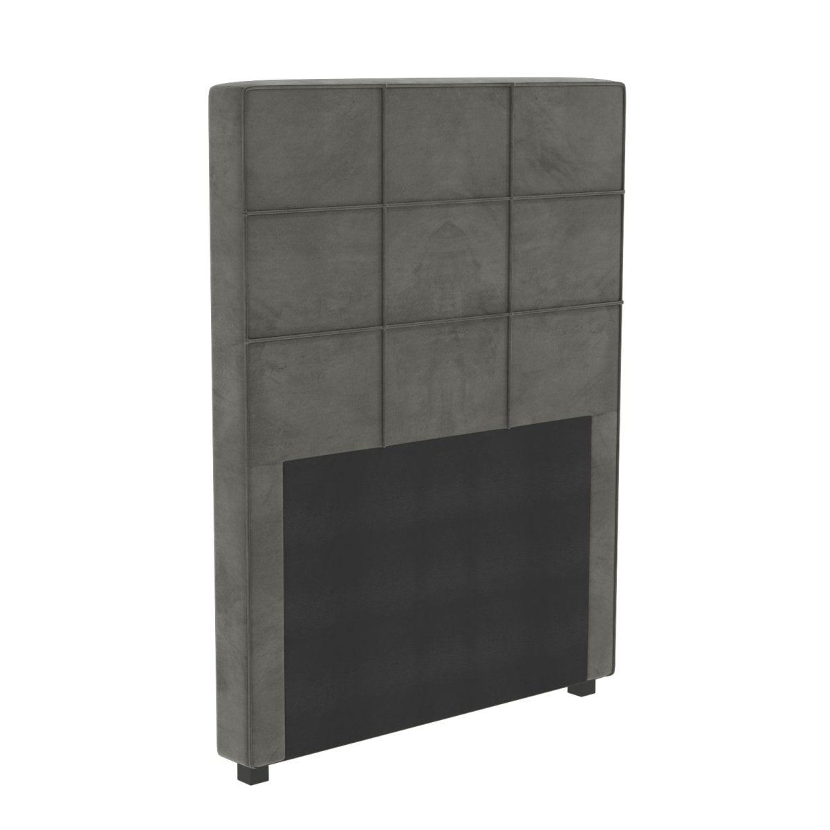 CABECERA CAMA BOX SOLTERO TERCIOPELO GRIS 1 PLAZA - BALTON HOGAR - CAB009-090-A035