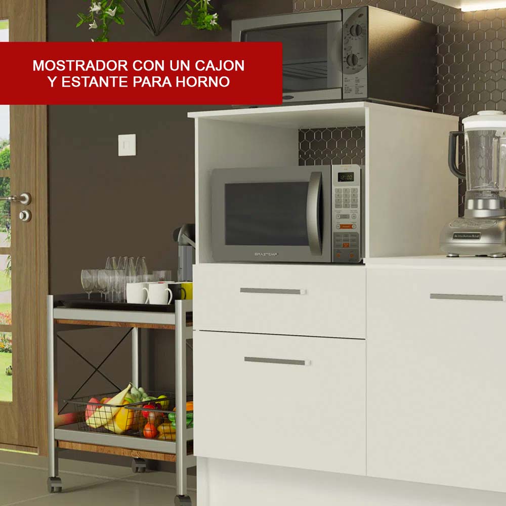 Cocina compacta Onix 180cm con Bajo mesada y Mesada blanca - Balton - GRON18000109 - GRON18000109