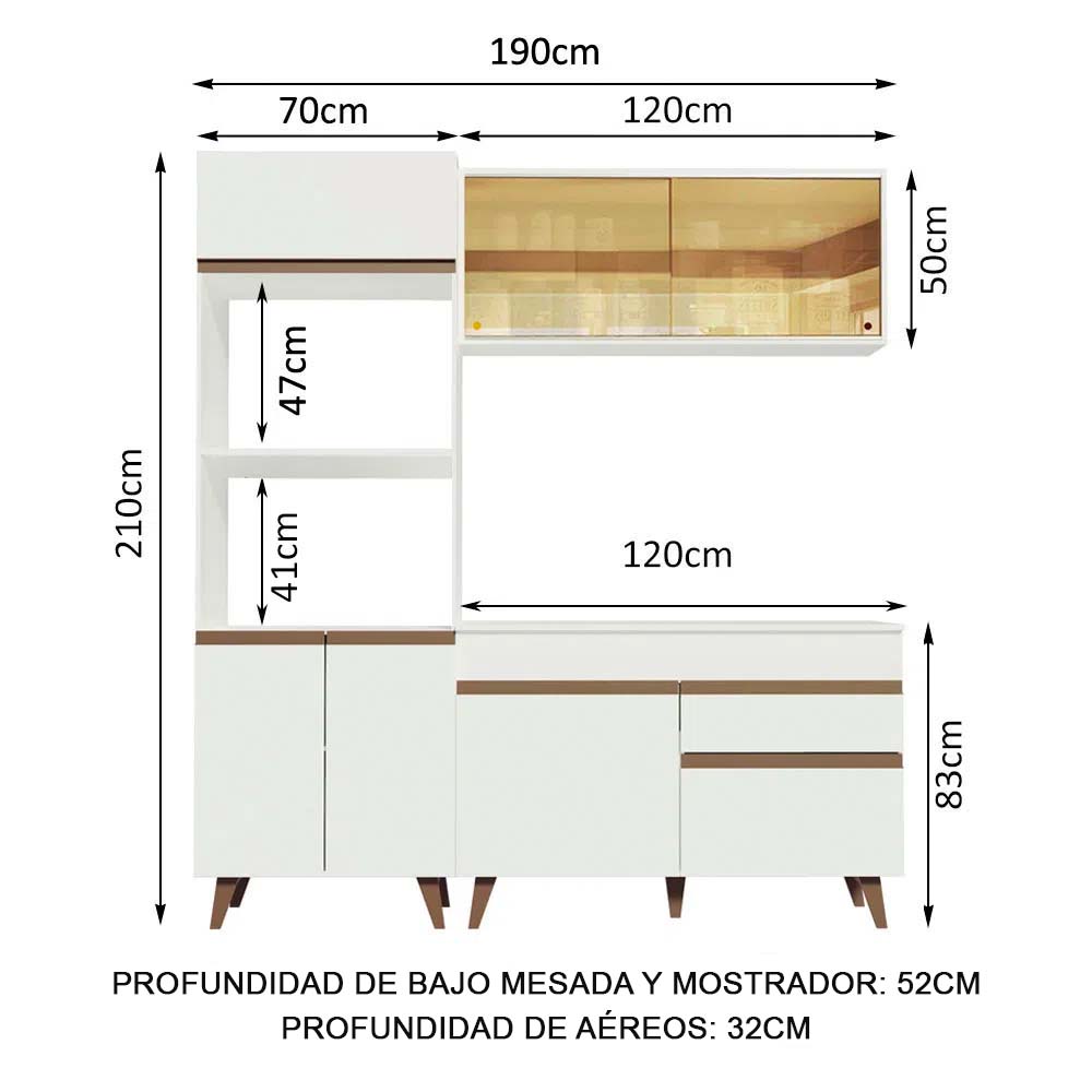 Cocina completa compacta Reims 190cm - Balton - GRRM19000209