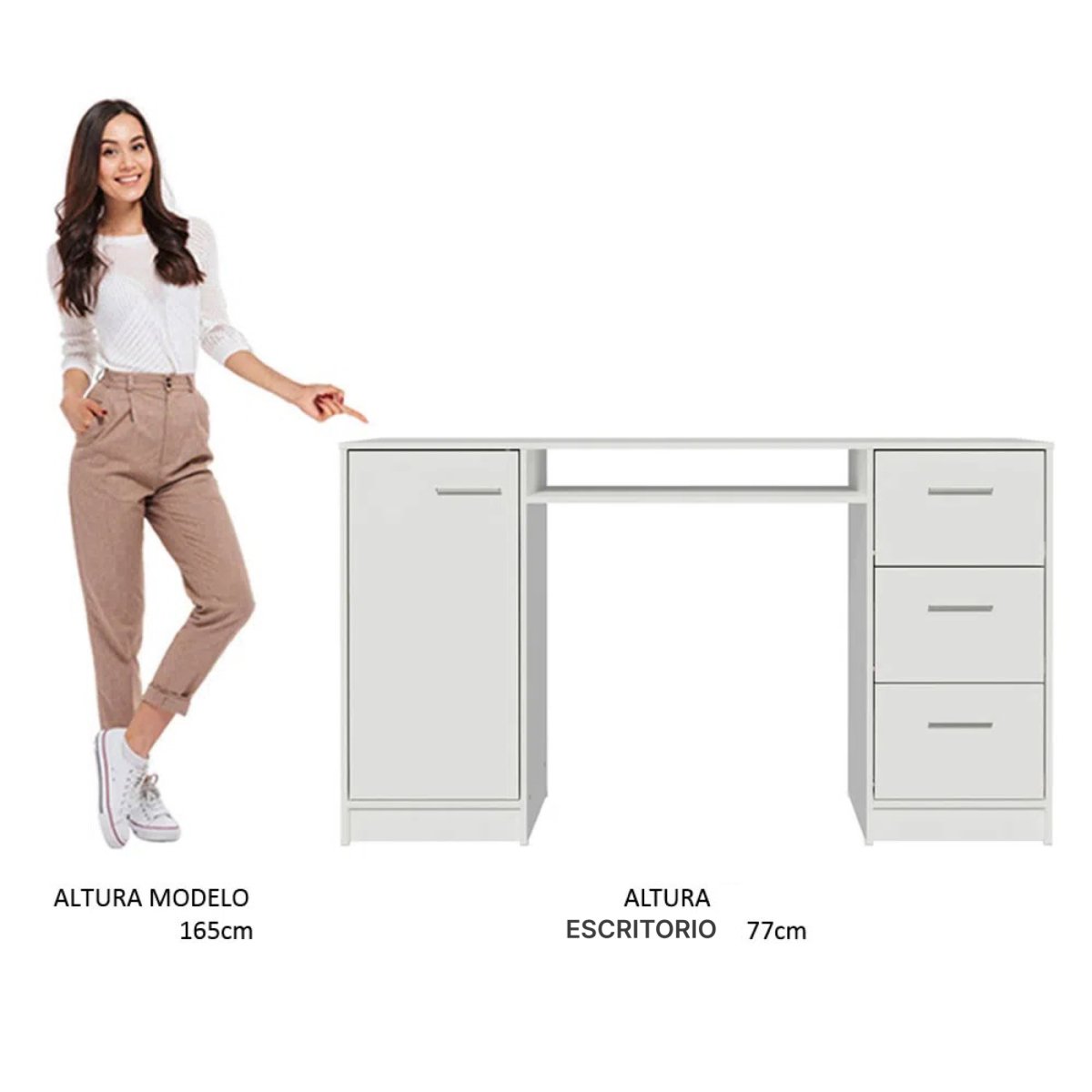 Escritorio Alaska 3 Cajones y 1 Puerta - Balton Hogar - 9400091