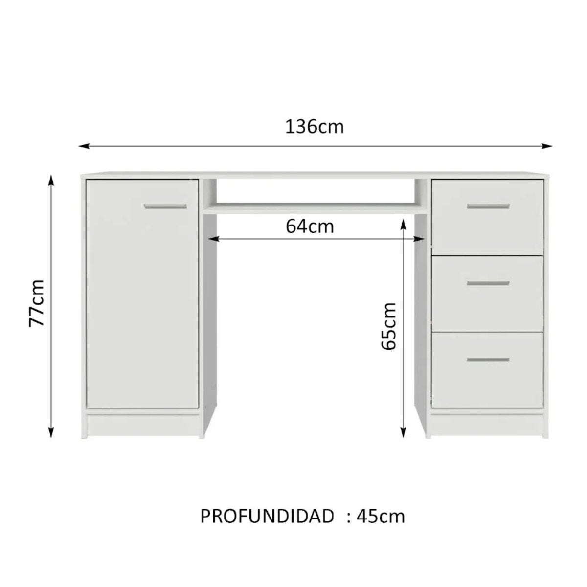 Escritorio Alaska 3 Cajones y 1 Puerta - Balton Hogar - 9400091