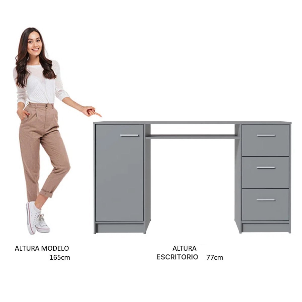 Escritorio Alaska 3 Cajones y 1 Puerta - Balton Hogar - 94003Z1