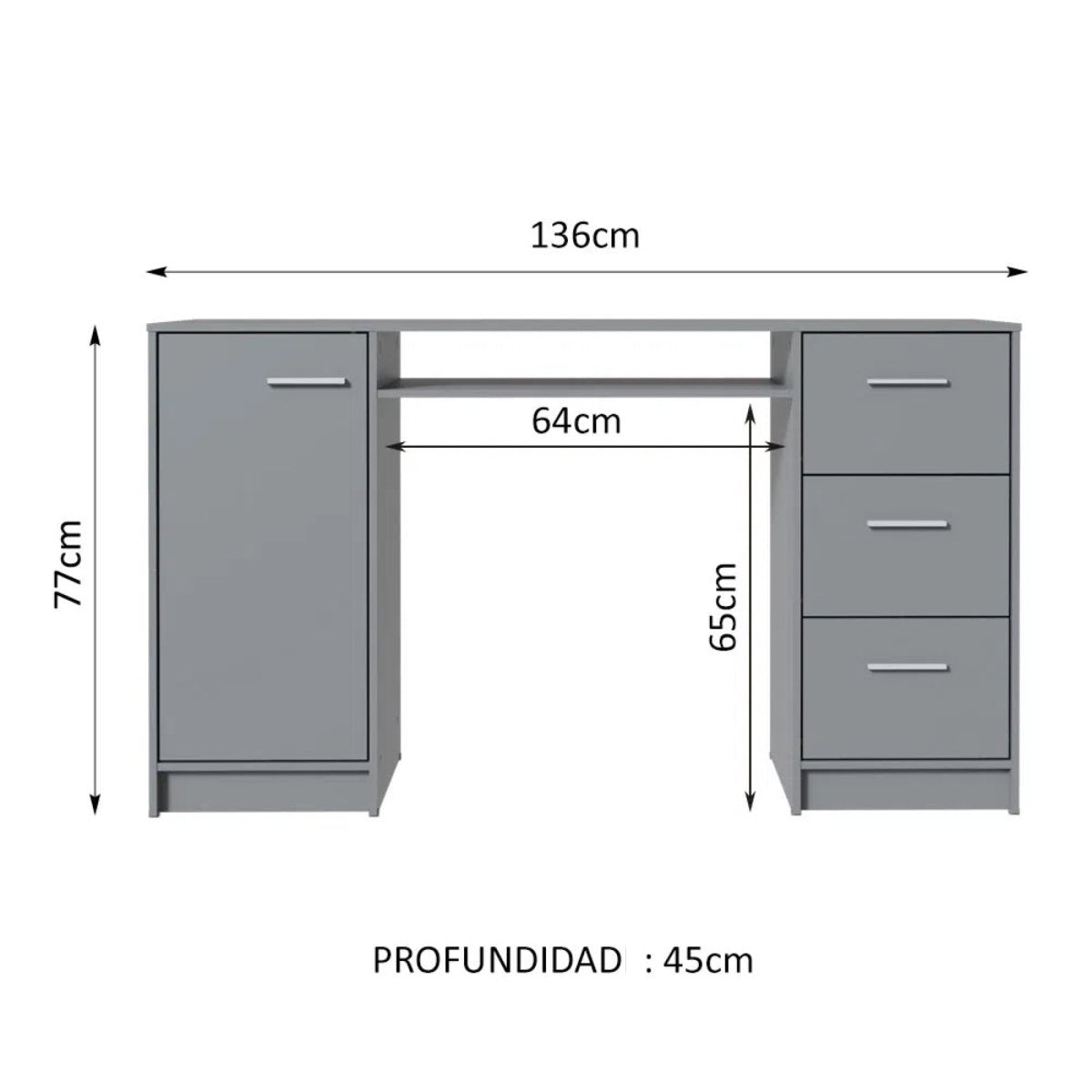 Escritorio Alaska 3 Cajones y 1 Puerta - Balton Hogar - 94003Z1
