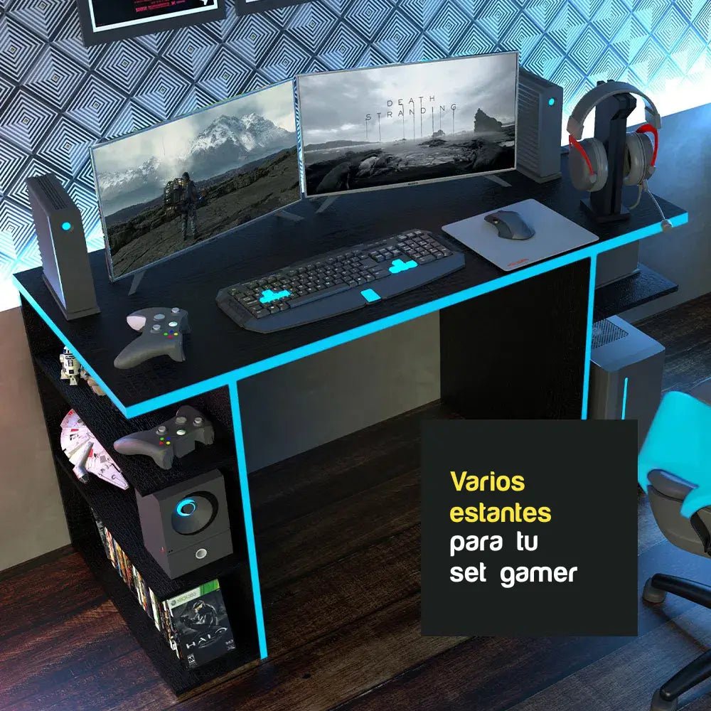 Escritorio Gamer Mesa Pc Laptop Estantes Oficina Oferta - Balton Hogar - 9409221
