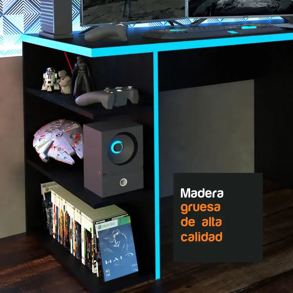 Escritorio Gamer Mesa Pc Laptop Estantes Oficina Oferta - Balton Hogar - 9409221