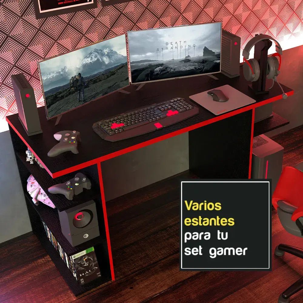 Escritorio Gamer Mesa Pc Laptop Estantes Oficina Oferta - Balton Hogar - 9409501