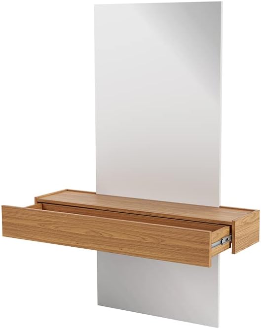 Espejo con Estante de Pared Decoración 100% MDF - TB485E - Balton Hogar - TB485EJW