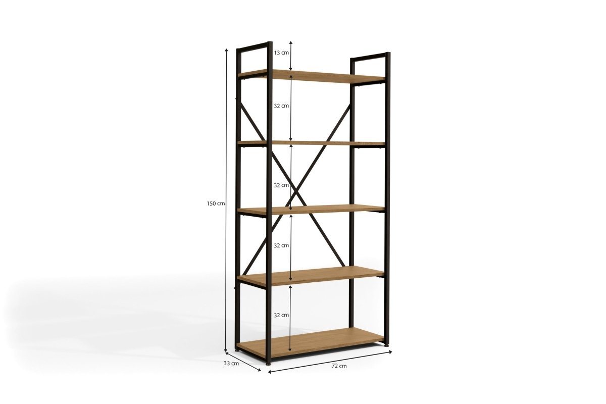 ESTANTERIA CON 5 ESTANTES LINEA INDUSTRIAL HIERRO - BALTON HOGAR - LI006-FRPRF