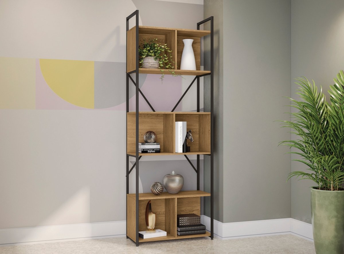 ESTANTERIA CON NICHOS LINEA INDUSTRIAL HIERRO - BALTON HOGAR - LI014-FRPRF