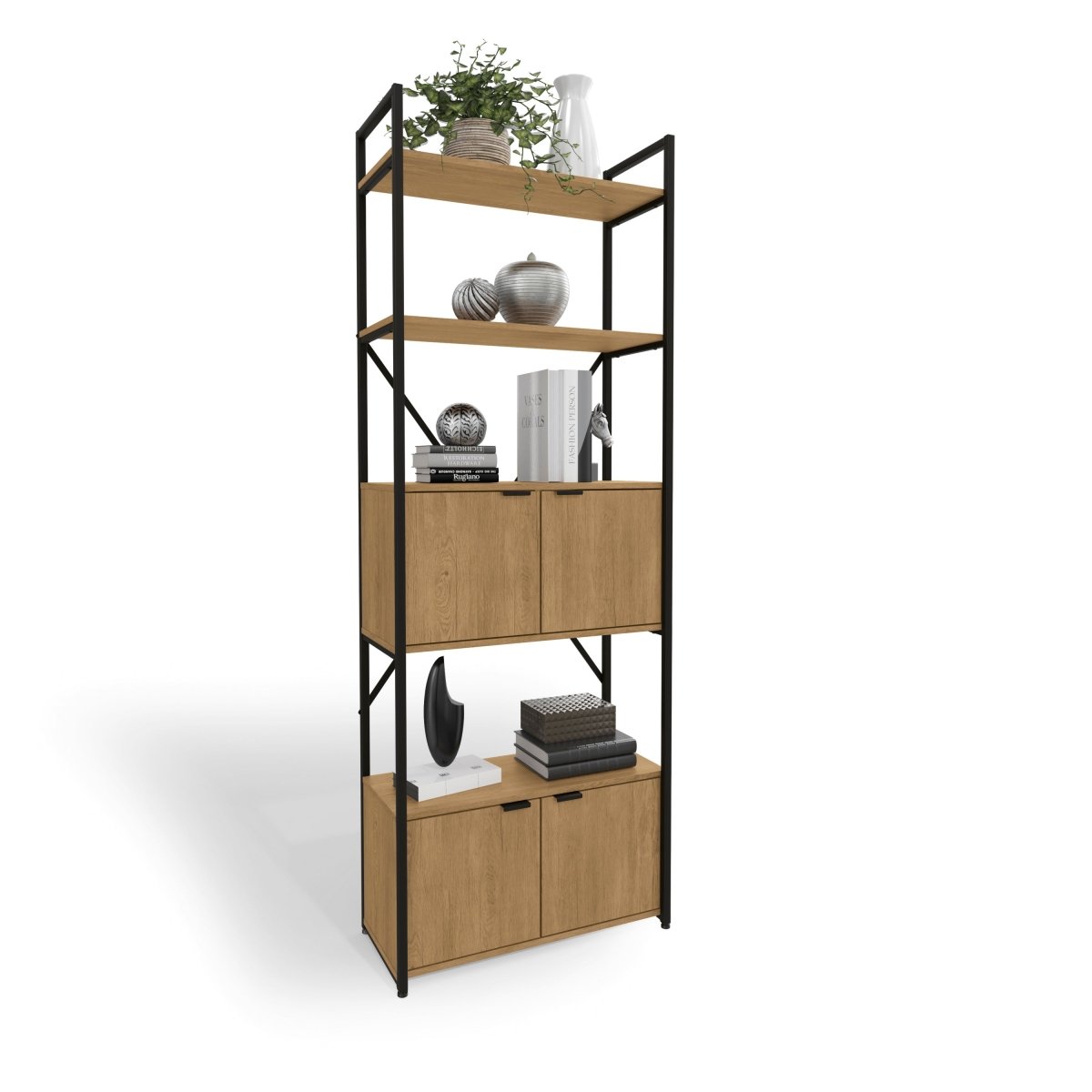 ESTANTERIA CON PUERTAS LINEA INDUSTRIAL HIERRO - BALTON HOGAR - LI018-FRPRF