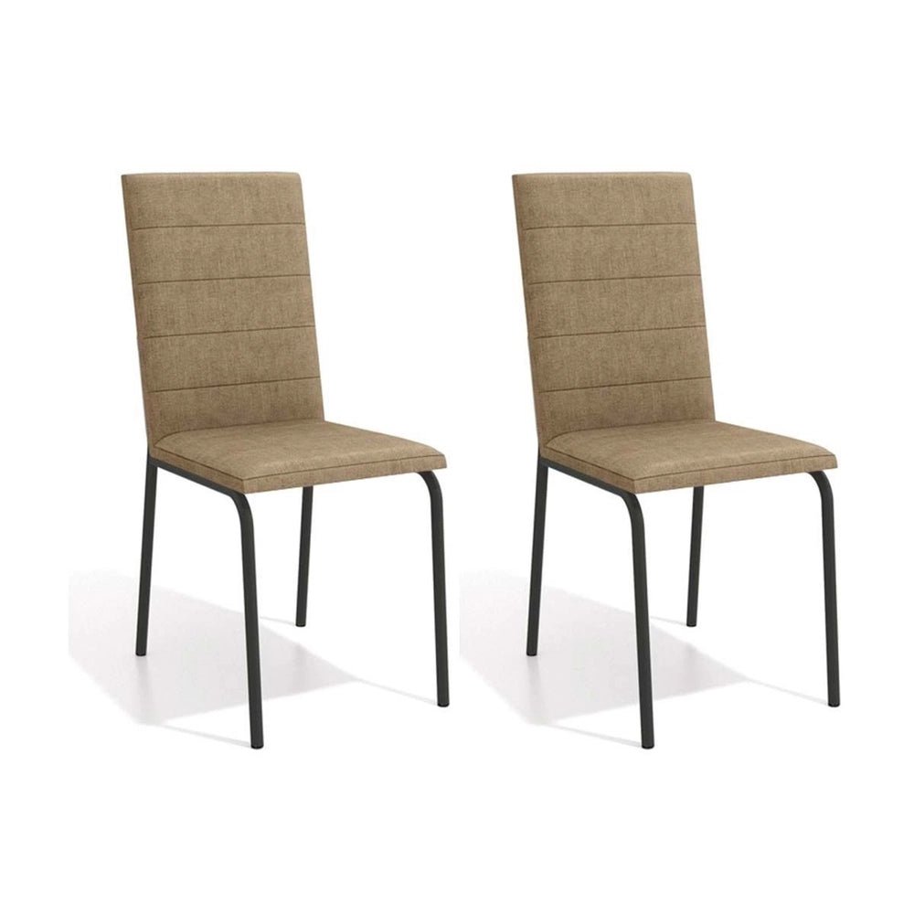 JUEGO DE COMEDOR 6 SILLAS VIDRIO SOBREPUESTO AMSTERDAM HIERRO CAPUCCINO - CMC835PRF-31