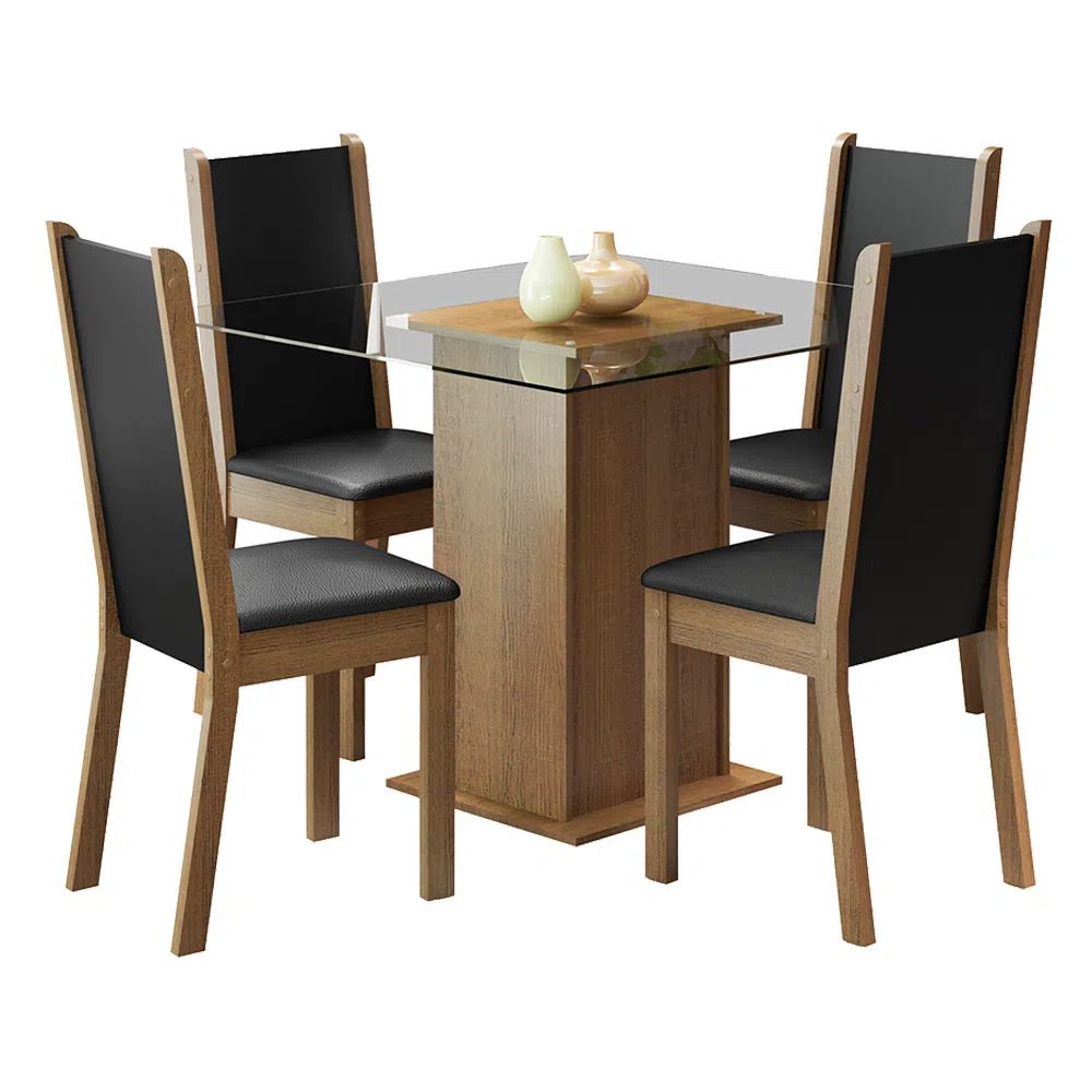 Juego de Comedor Aline Mesa Cristal con 4 Sillas - Balton - 045747K4TPT