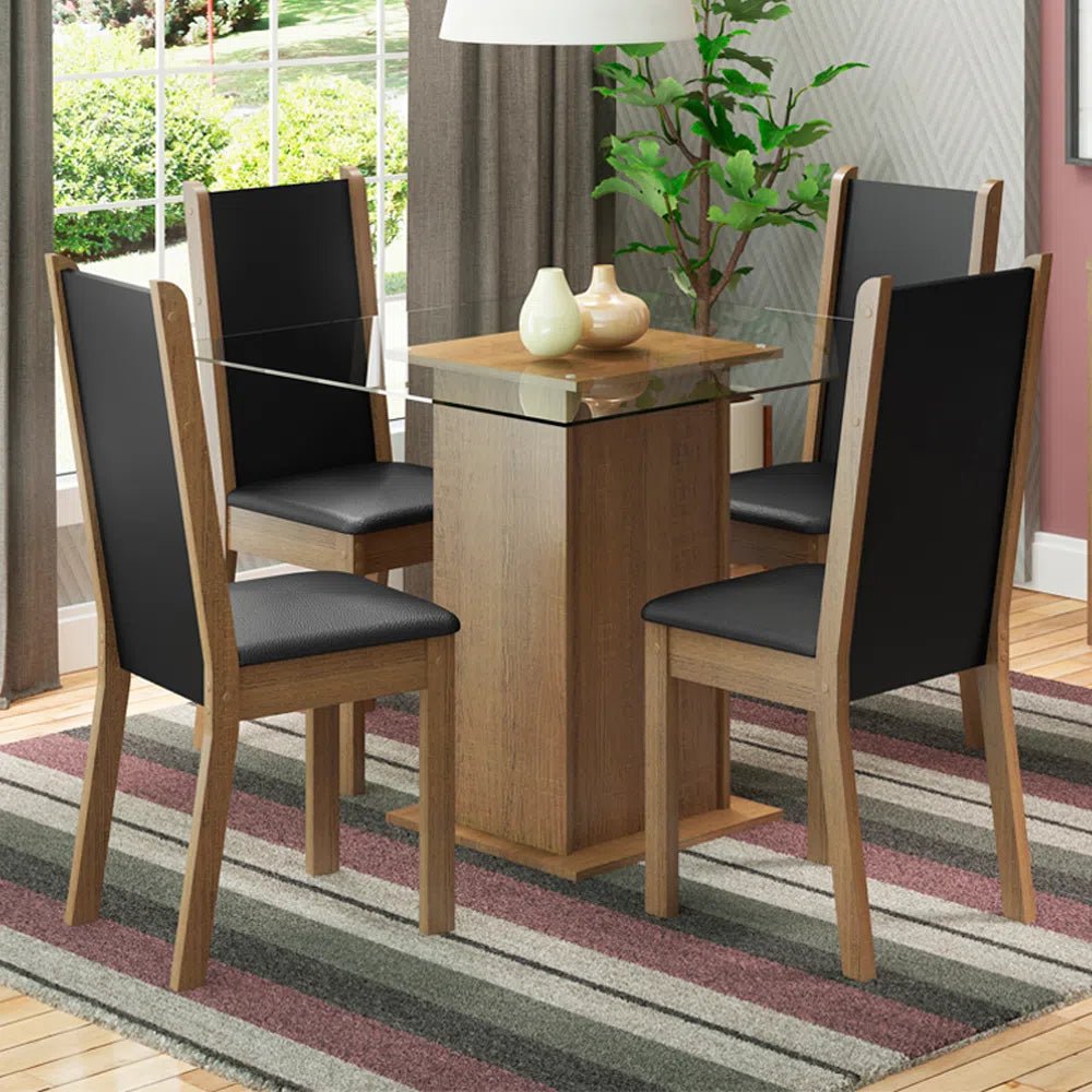 Juego de Comedor Aline Mesa Cristal con 4 Sillas - Balton - 045747K4TPT