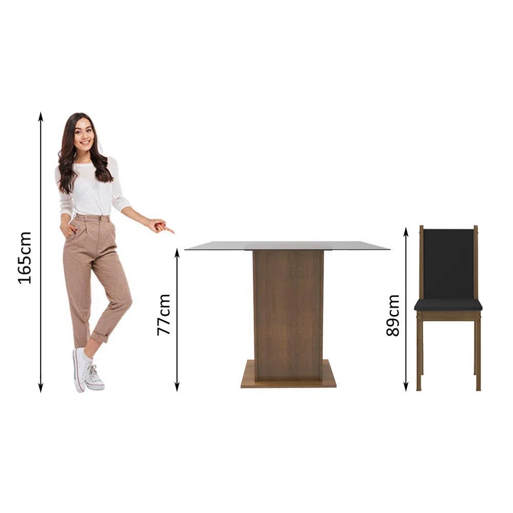 Juego de Comedor Aline Mesa Cristal con 4 Sillas - Balton - 045747K4TPT