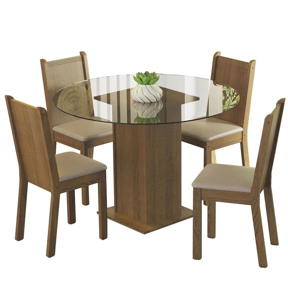 Juego de Comedor Debora Mesa de Vidrio con 4 Sillas - Balton - MDJA0401085ZBE