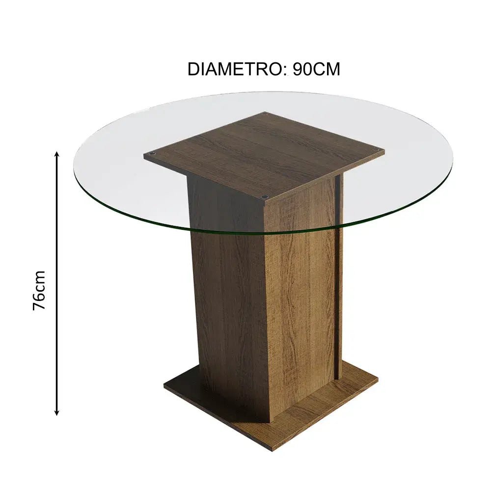 Juego de Comedor Debora Mesa de Vidrio con 4 Sillas - Balton - MDJA0401085ZBE