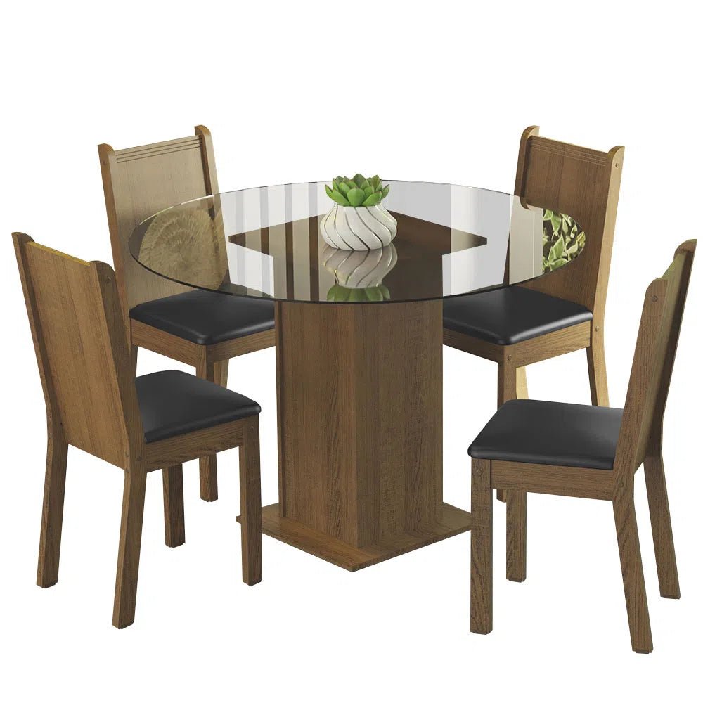 Juego de Comedor Debora Mesa de Vidrio con 4 Sillas - Balton - MDJA0401085ZPT