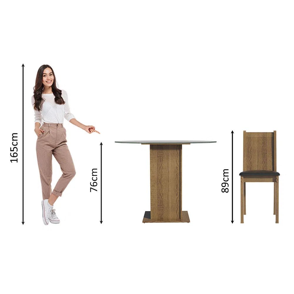 Juego de Comedor Debora Mesa de Vidrio con 4 Sillas - Balton - MDJA0401085ZPT