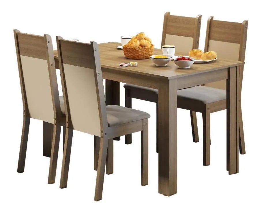 Juego de Comedor Havana Tapa de Madera con 4 Sillas - Balton - 044685ZXPE