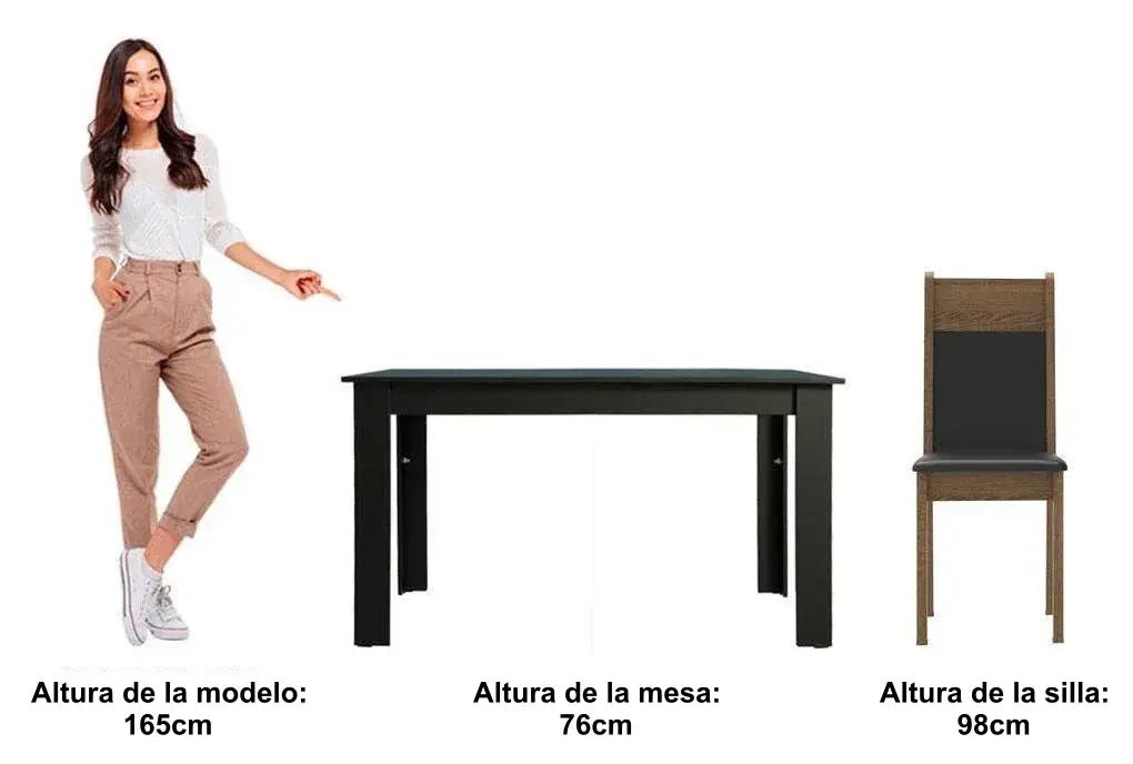 Juego de Comedor Havana Tapa de Madera con 4 Sillas - Balton - MDJA040002D8PT