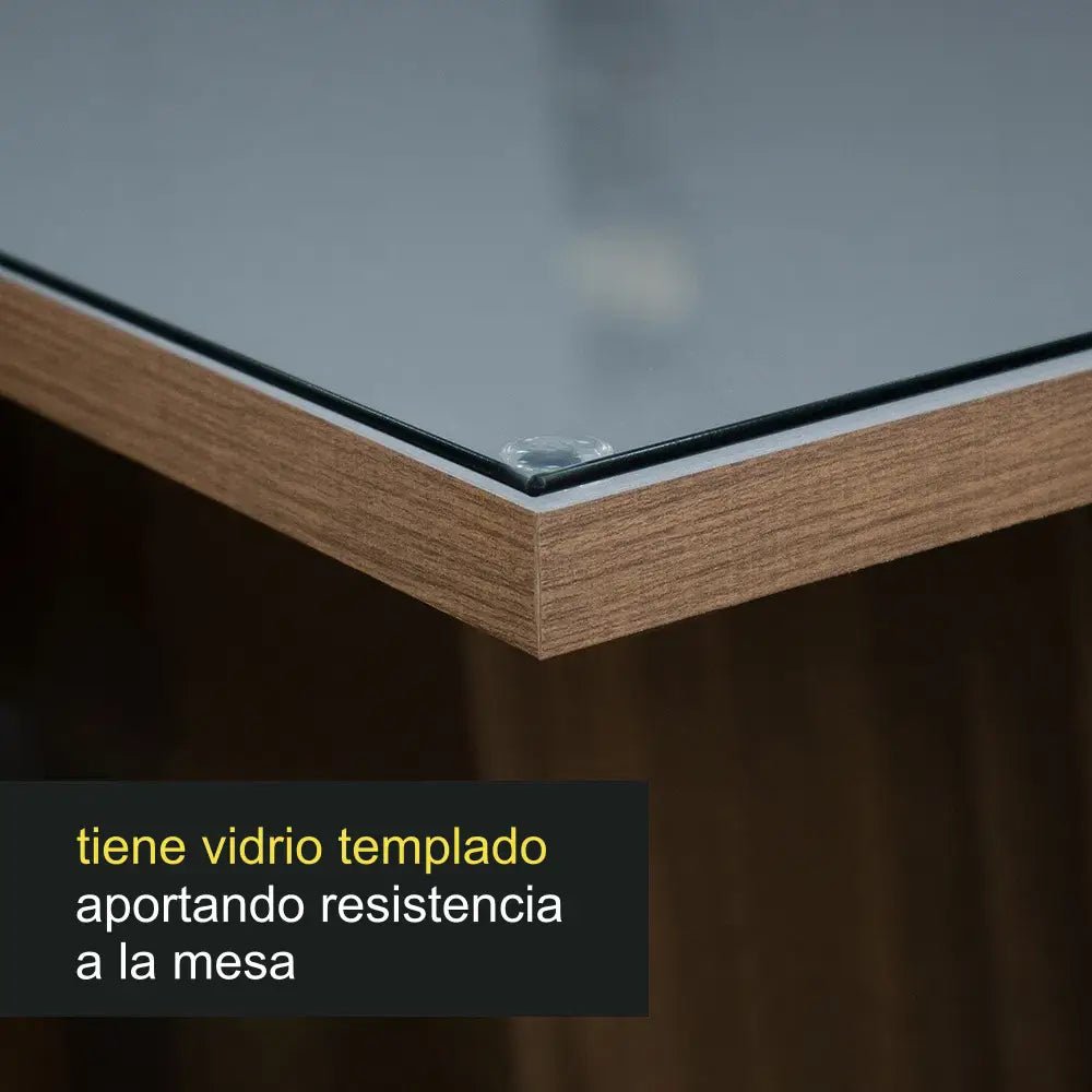 Juego de Comedor Mesa de Cristal con 4 Sillas Evelin - Balton - MDJA0401037GSIM - MDJA040140F9SIL