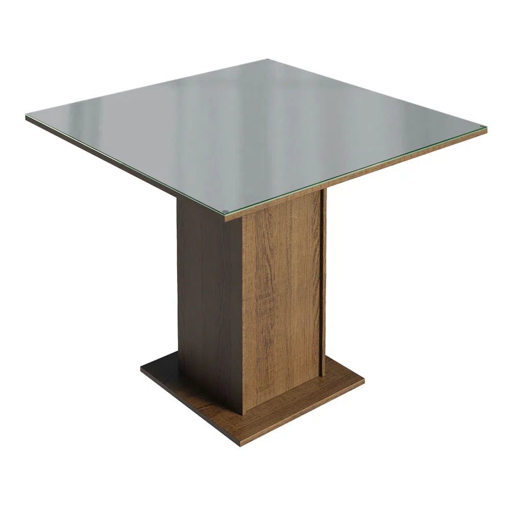 Juego de Comedor Mesa de Cristal con 4 Sillas Evelin - Balton - MDJA0401037GSIM - MDJA040140F9SIL