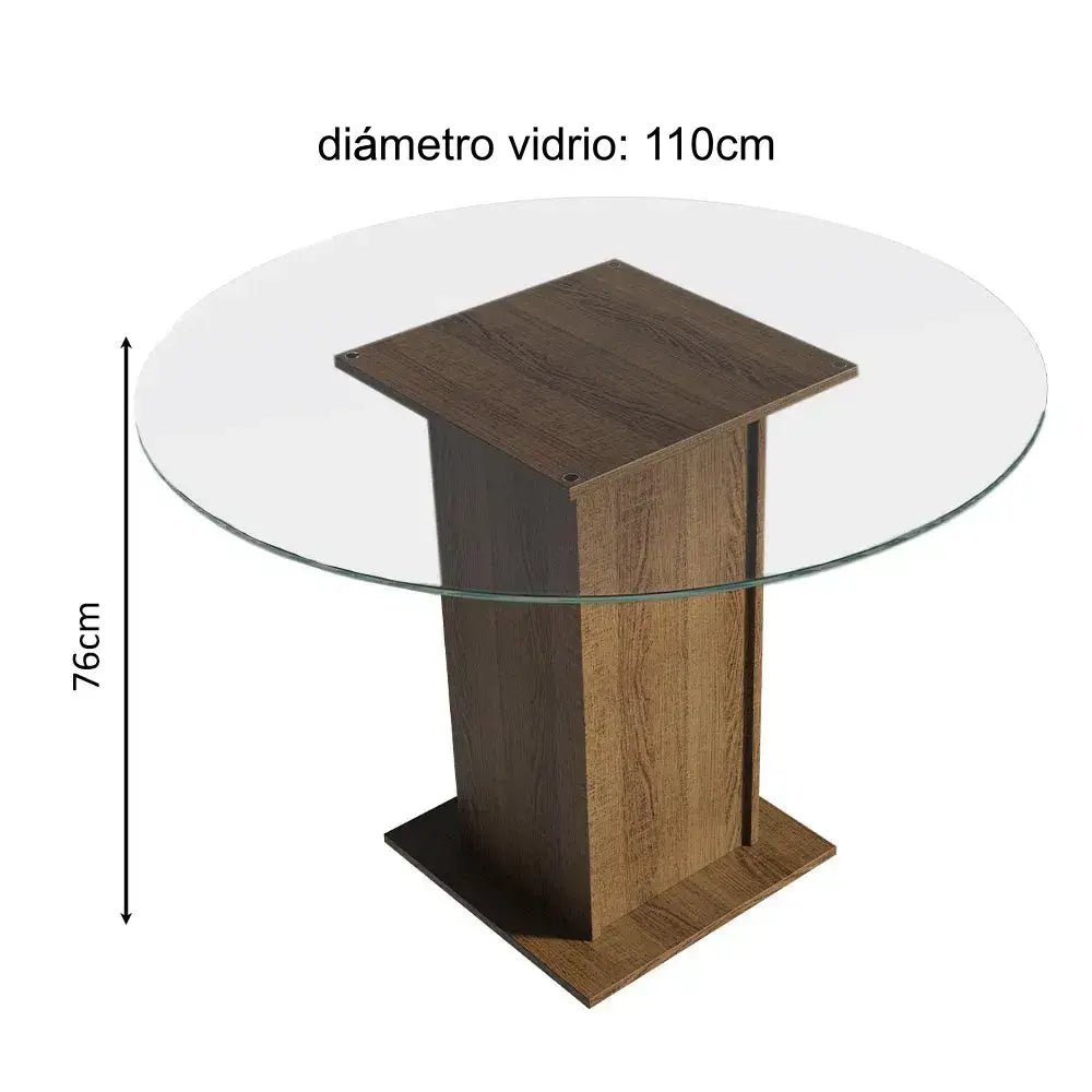 Juego de Comedor Mile con 4 Sillas Mesa de Vidrio - MDJA0401165ZSIM