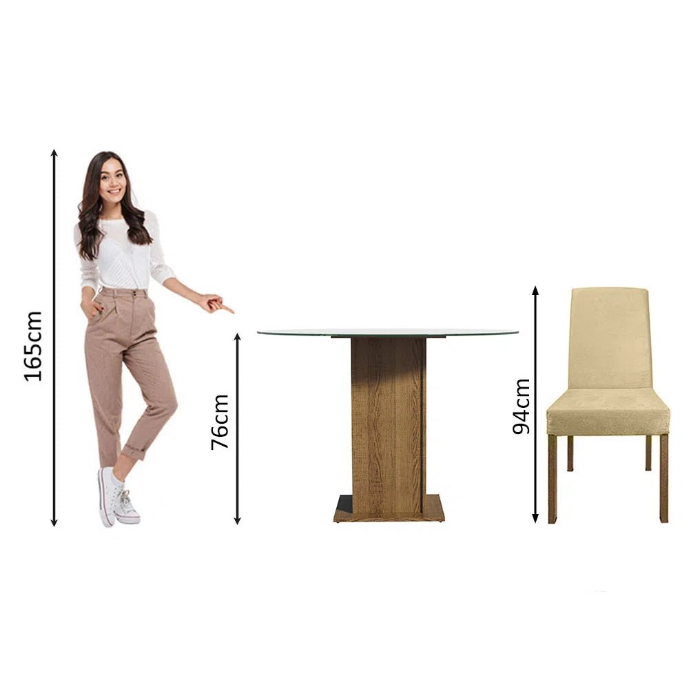 Juego de Comedor Mile con 4 Sillas Mesa de Vidrio - MDJA0401165ZSIM