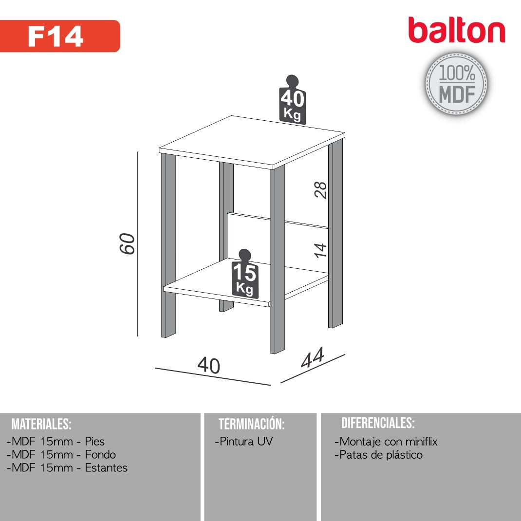 Mesa Auxiliar Industrial 100% Mdf - Balton - F14JPF - F14JPF