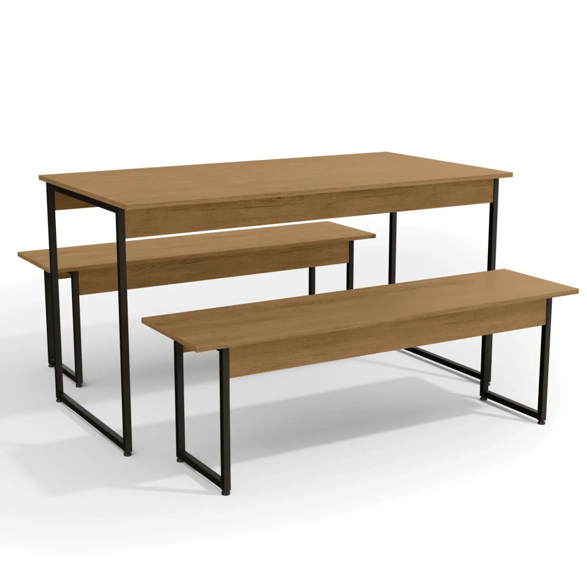 MESA CON 2 BANCOS LINEA INDUSTRIAL HIERRO - BALTON HOGAR - LI013-FRPRF