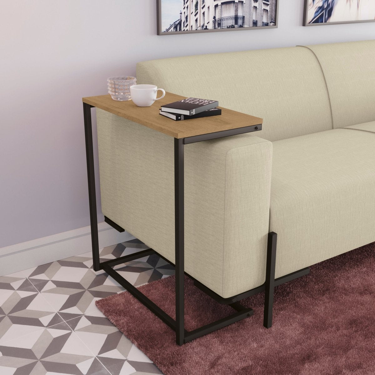 MESA DE APOYO SOFA LINEA INDUSTRIAL HIERRO - BALTON HOGAR - LI025-FRPRF