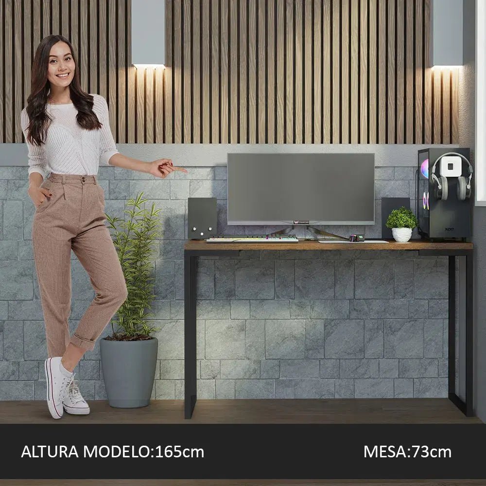 Mesa de escritorio Industrial Madera y Hierro 120cm - Balton Hogar - 94235Z