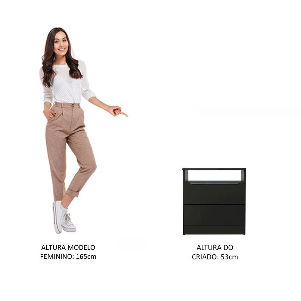 Mesa de Luz con 2 Cajones - Balton Hogar - 32278N