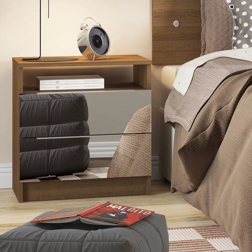 Mesa de Luz con 2 Cajones y Espejo - Balton Hogar - 32275Z2E