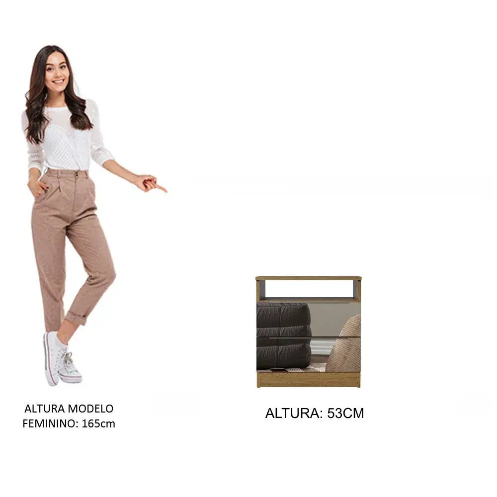 Mesa de Luz con 2 Cajones y Espejo - Balton Hogar - 32275Z2E