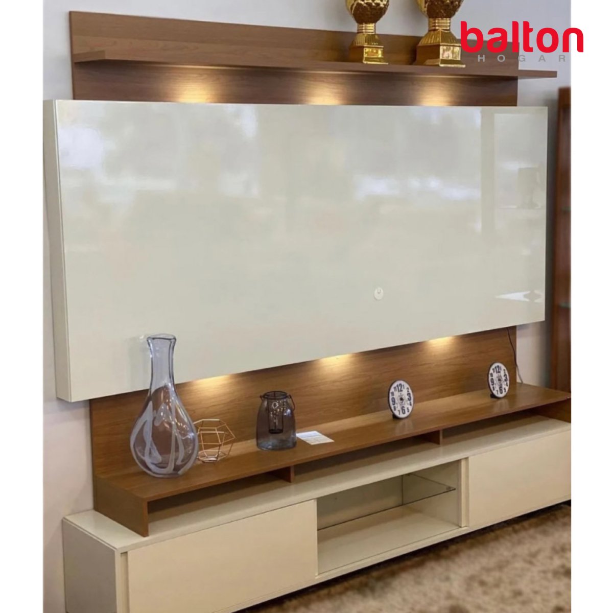 Rack Panel Home center Portugal con Led 220cm 100% MDF - Balton Hogar - TB113LWJ