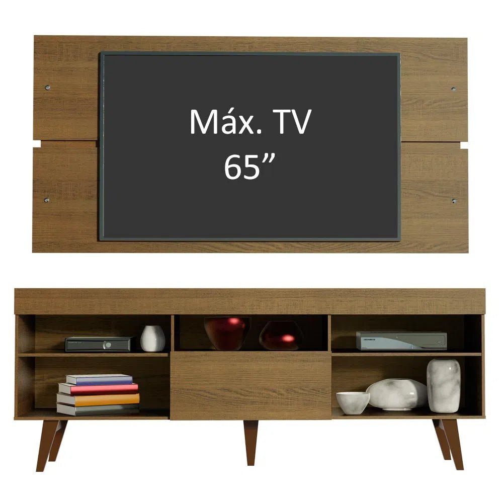 Rack y panel de TV hasta 65" Miami con Patas Rústicas - Balton - 70035Z1CP