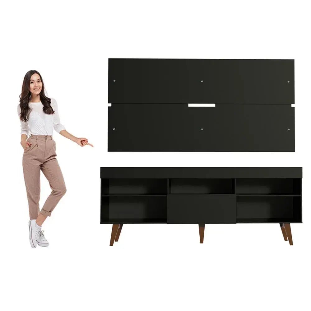 Rack y panel de TV hasta 65" Miami con Patas Rústicas - Balton - 70035Z1CP