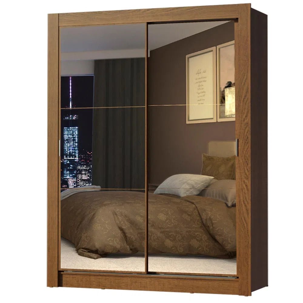 Ropero Denver individual 2 puertas con 2 espejos Color Rustico - Balton - 10945Z2E - 10945Z2E