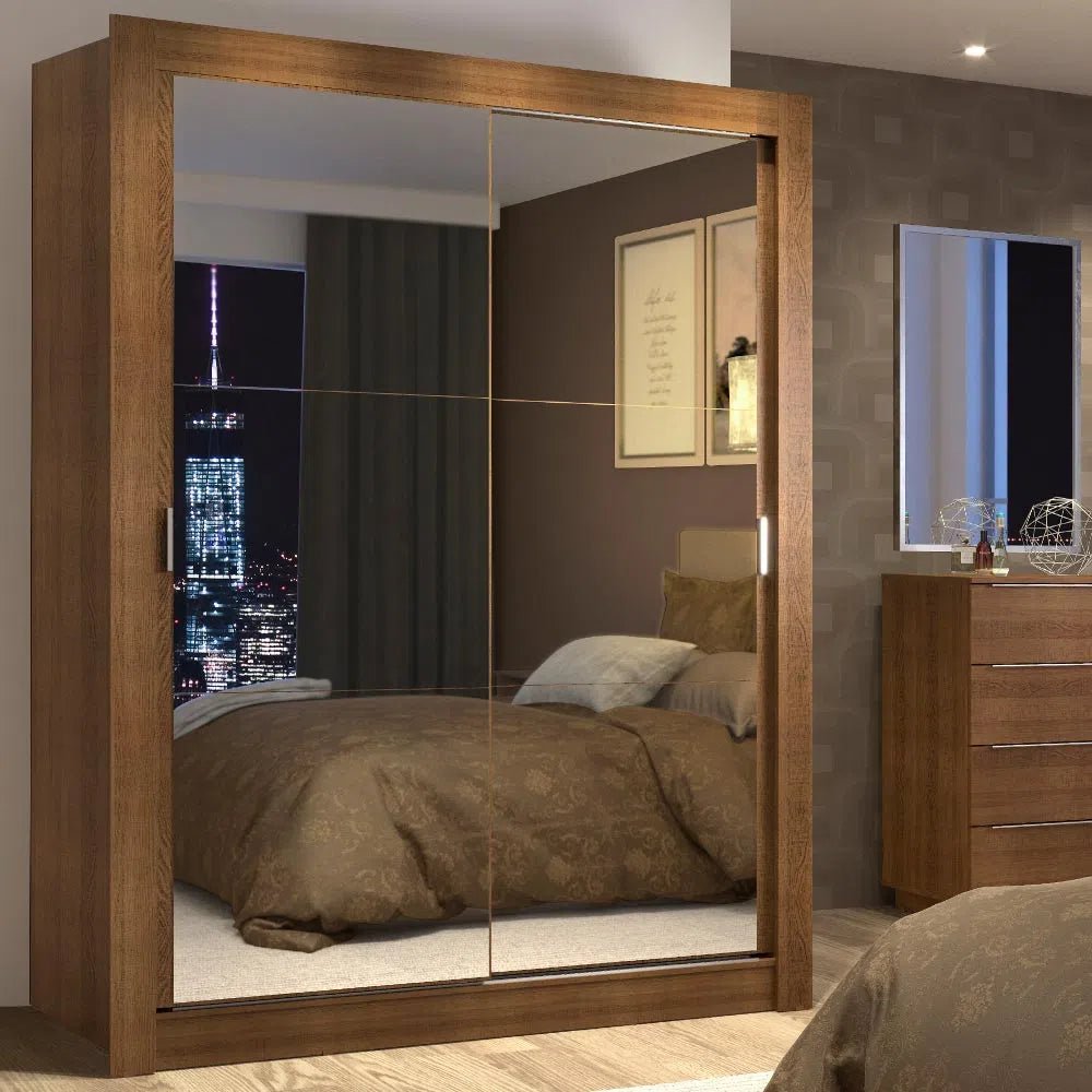 Ropero Denver individual 2 puertas con 2 espejos Color Rustico - Balton - 10945Z2E - 10945Z2E