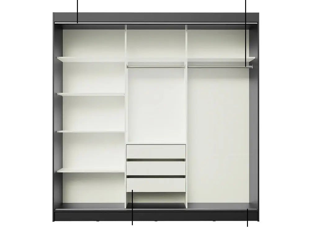Ropero Matrimonial Austin 4 Puertas Corredizas 215cm 2 Espejos - Balton Hogar - 10288N2E