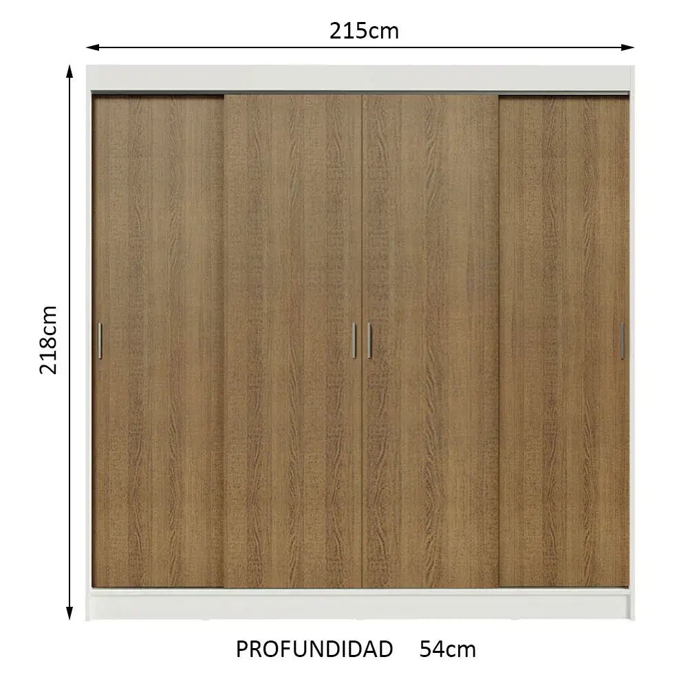 Ropero Matrimonial Austin 4 Puertas Corredizas 215cm - Balton Hogar - 10289B